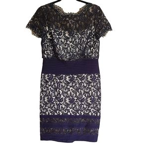 Tadashi Shoji Lace Dark Blue Dress in Size 12P